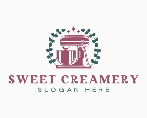 Baking Mixer Machine Wreath logo design