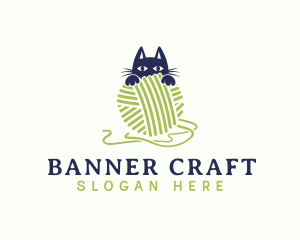 Cute Kitten Yarn logo design