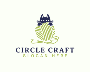 Cute Kitten Yarn logo design