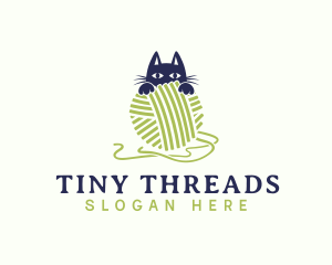 Cute Kitten Yarn logo design