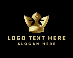 Pageant - 3D Metallic Royal Crown logo design