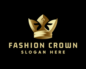 3D Metallic Royal Crown logo design