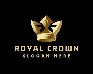 3D Metallic Royal Crown logo design