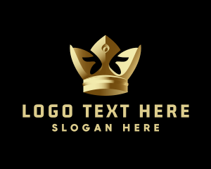 Glam - 3D Metallic Royal Crown logo design