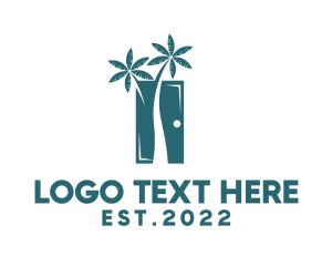 Resort - Palm Tree Door logo design
