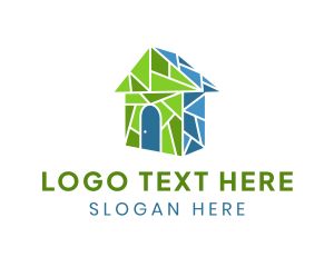 Land - Mosaic House Structure logo design