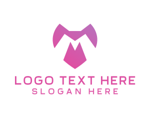 Initial - Negative Space Shield Letter MT logo design