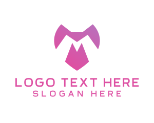 Streamer - Negative Space Shield Letter MT logo design