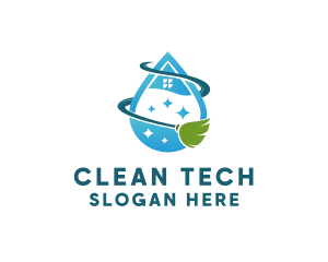 Sanitizing - Home Cleaning Housekeeper logo design