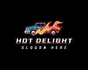 Blazing Pickup Truck logo design