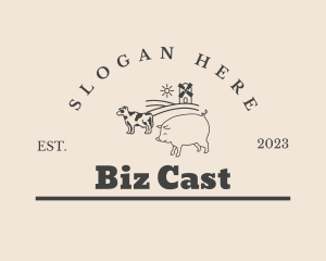 Classic - Pig Cow Livestock logo design