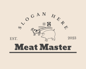 Pig Cow Livestock logo design