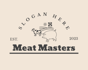 Pig Cow Livestock logo design
