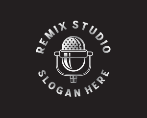 Microphone Recording Studio logo design