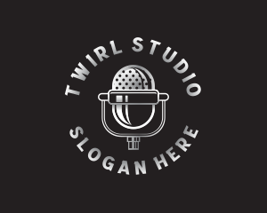 Microphone Recording Studio logo design