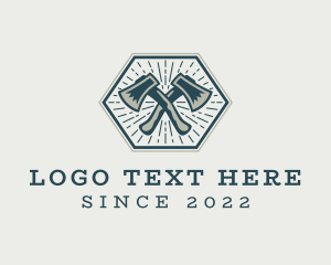 Woodcutter - Hipster Lumberjack Axe logo design