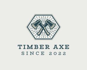 Hipster Lumberjack Axe logo design