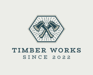 Hipster Lumberjack Axe logo design