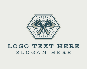 Hipster Lumberjack Axe Logo