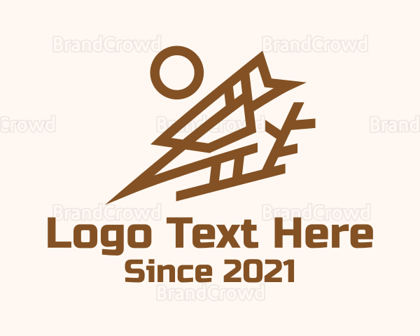 Geometric Perched Bird Logo