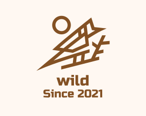 Bird - Geometric Perched Bird logo design