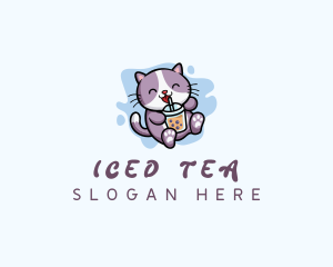 Cat Bubble Tea logo design