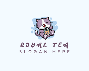 Cat Bubble Tea logo design