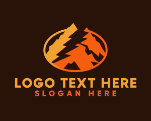 Summit - Lightning Mountain Nature logo design