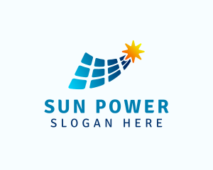 Solar Panel Sun logo design