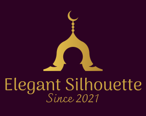 Gold Mosque Silhouette logo design