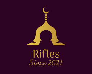Arabic - Gold Mosque Silhouette logo design