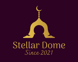 Gold Mosque Silhouette logo design