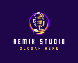 Radio Studio Microphone logo design