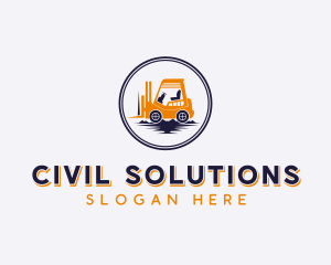 Forklift Construction Machinery logo design