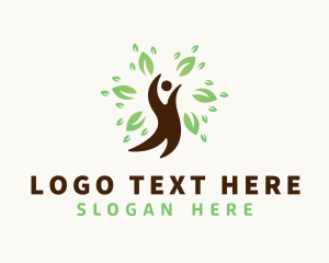 Environment - Eco Tree Leaf Human logo design