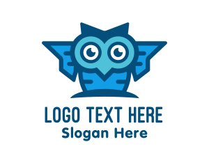 Smart - Blue Genius Owl logo design