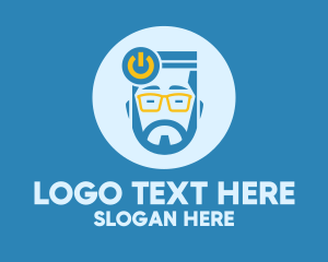 Eyeglasses - Hipster Power Guy logo design