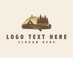 Tent - Adventure Wood Forest logo design