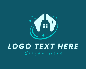 Negative Space - Broom House Cleaning logo design