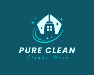 Broom House Cleaning logo design