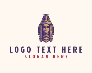 Ancient-tribe - Ethnic Mayan Statue logo design