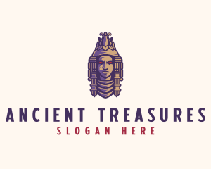 Ethnic Mayan Statue  logo design