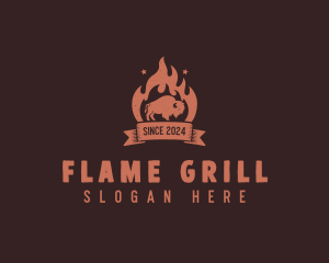 Grilling - Beef Barbecue Grill logo design