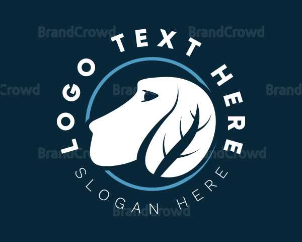 Natural Dog Leaf Veterinarian Logo