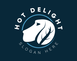 Natural Dog Leaf Veterinarian logo design