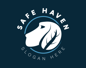 Natural Dog Leaf Veterinarian logo design