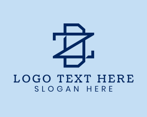 Monogram - Professional Business Letter DZ Outline logo design