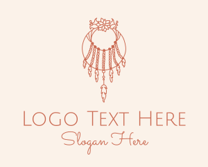 Ethnic - Floral Hanging Boho Decor logo design