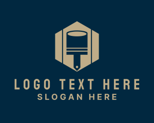 Hexagon Paint Brush Painting  Logo