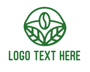 Green Leaf - Organic Coffee Bean logo design